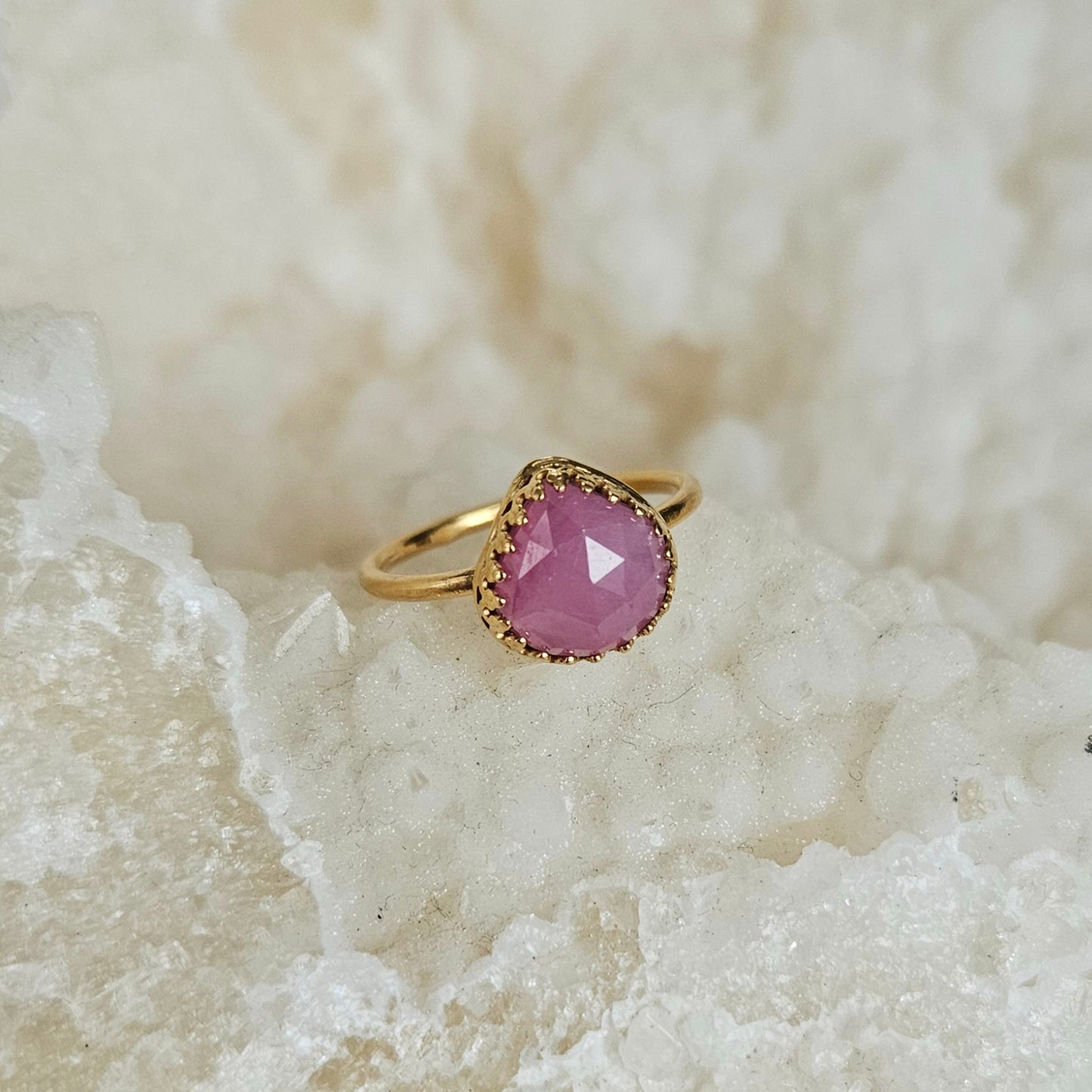 Bague Saphir rose brut T56