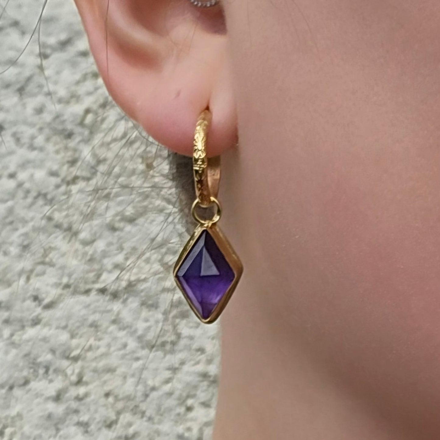 Amethyst diamond earrings