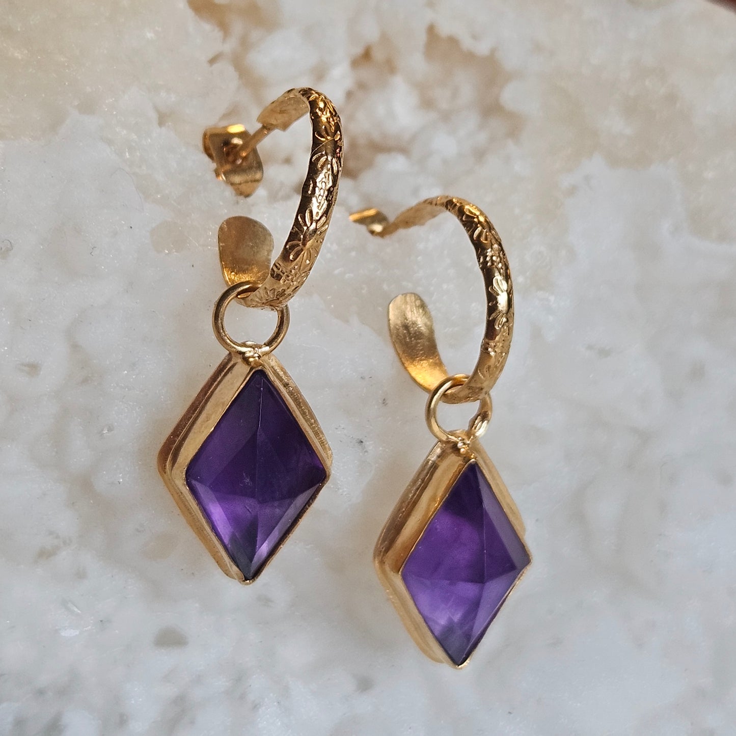 Amethyst diamond earrings