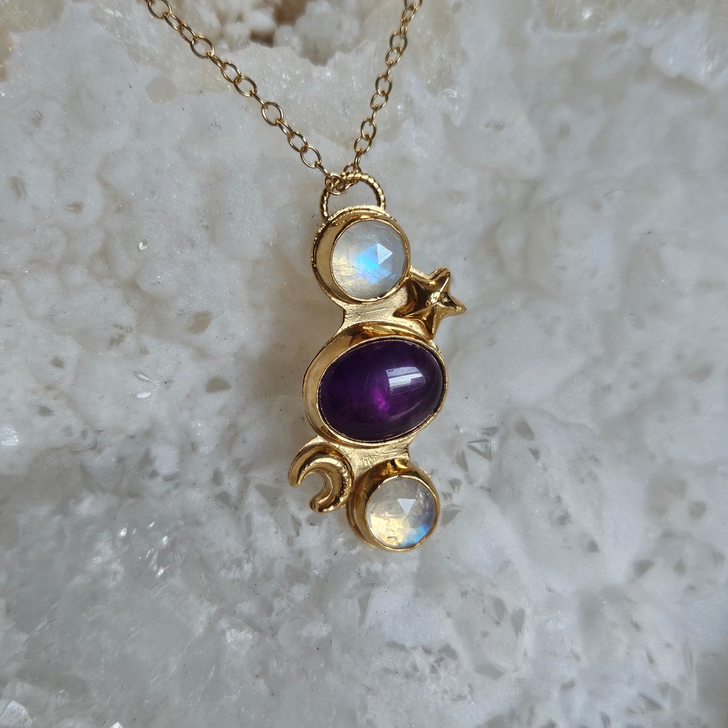 Amethyst &amp; Moonstone Necklace