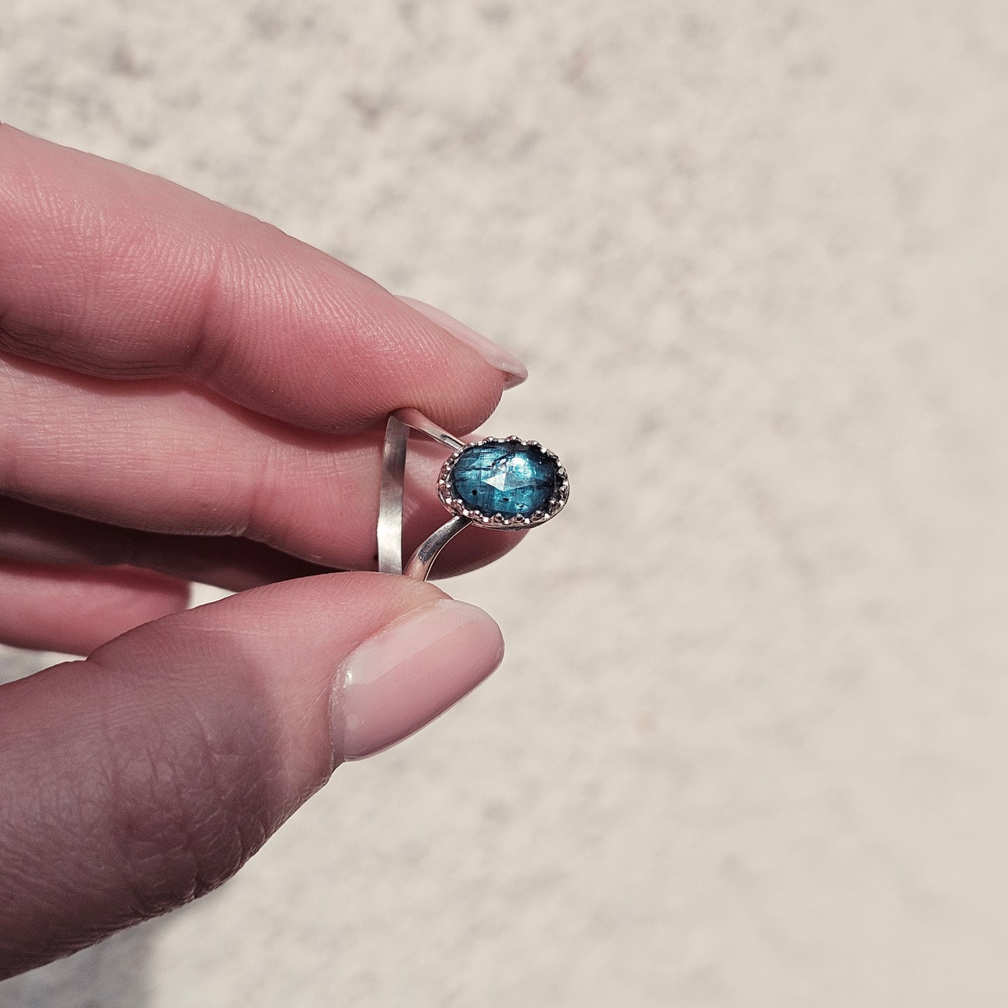 Blue Kyanite V Ring