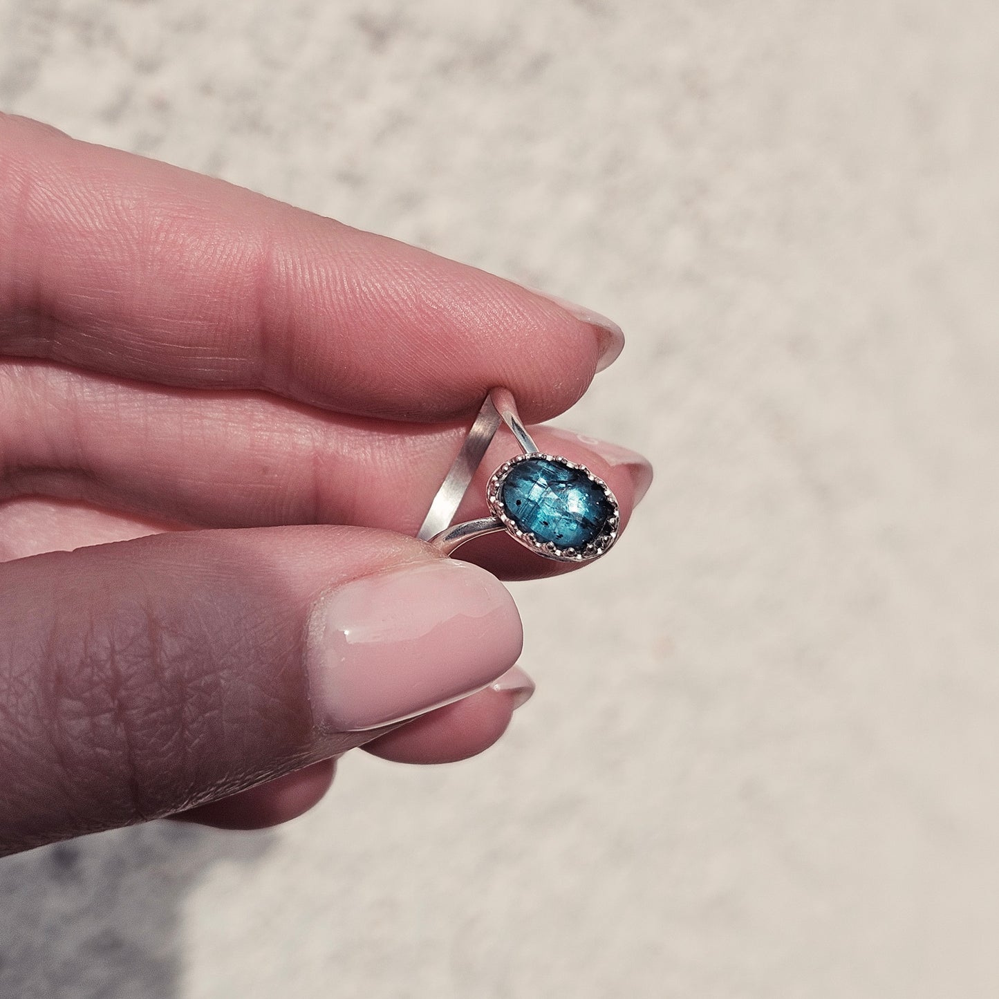 Blue Kyanite V Ring