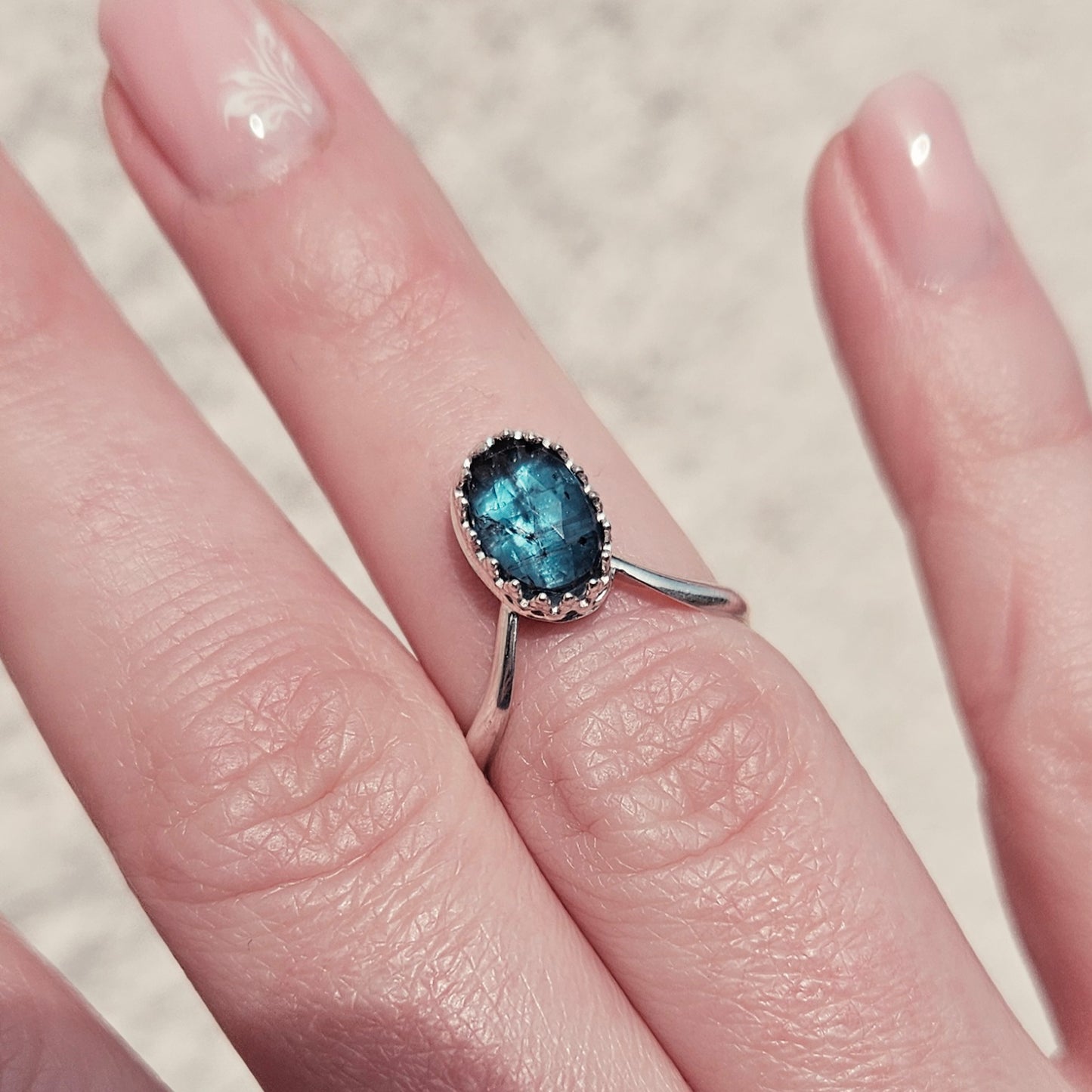 Blue Kyanite V Ring