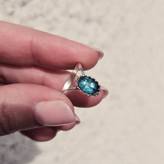 Blue Kyanite V Ring