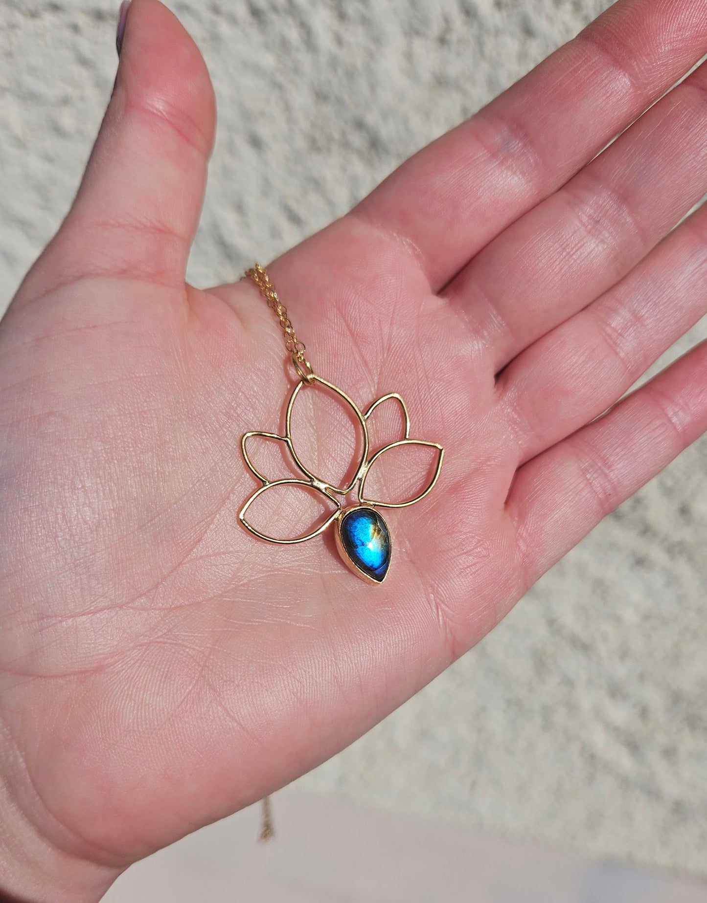 Lotus Labradorite Necklace