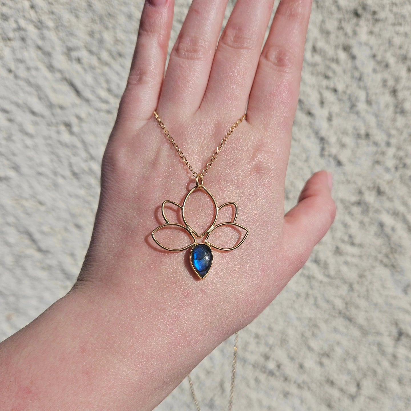 Lotus Labradorite Necklace