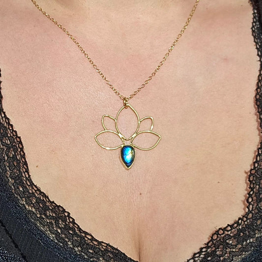 Collier Lotus Labradorite