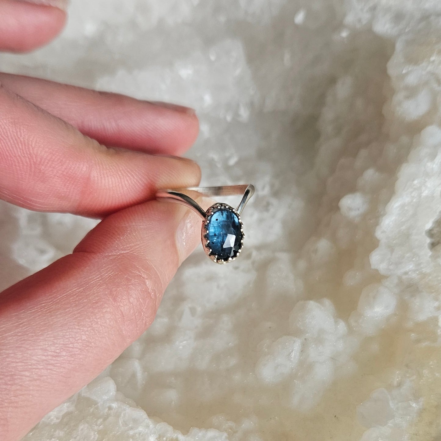 Blue Kyanite V Ring